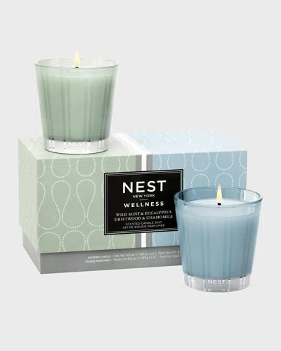 Nest New York Petite Candle Duo: Wild Mint & Eucalyptus + Driftwood & Chamomile In Multi