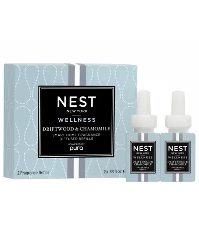 Nest New York Pura Smart Home Fragrance Chamomile Diffuser Refill Duo Set In Blue