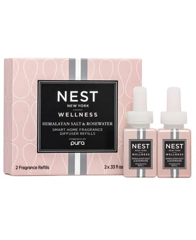 Nest New York Pura Smart Home Fragrance Rosewater Diffuser Refill Duo Set In Transparent