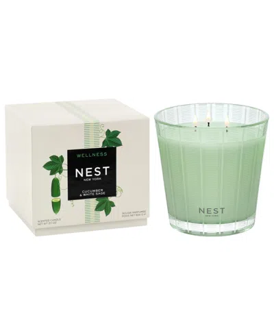 Nest New York Wellness Cucumber And White Sage 3-wick Candle, 21.1 Oz. In Green