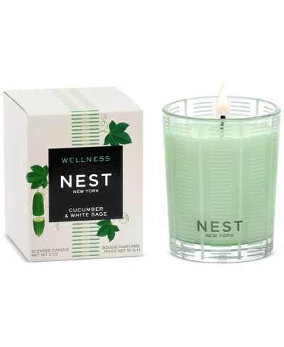 Nest New York Wellness Cucumber & White Sage Votive Candle, 2 Oz. In Green
