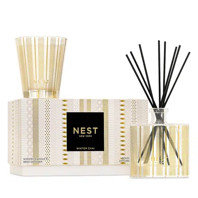 Nest New York Winter Chai Classic Candle And Reed Diffuser Duo In White