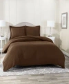 Nestl Bedding Neslt Super Soft Double Brushed Microfiber 3 Pc. Duvet Cover Set, Full In Chocolate