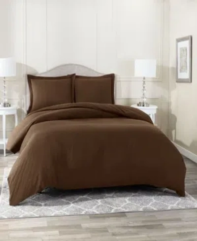 Nestl Bedding Neslt Super Soft Double Brushed Microfiber 3 Pc. Duvet Cover Set, Full In Chocolate