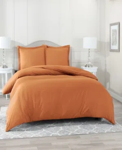 Nestl Bedding Neslt Super Soft Double Brushed Microfiber 3 Pc. Duvet Cover Set, Full In Rust