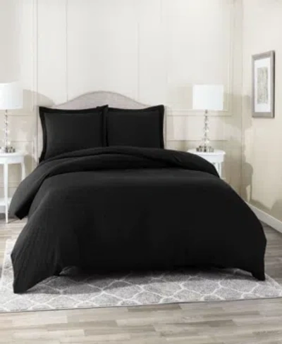 Nestl Bedding Neslt Super Soft Double Brushed Microfiber 3 Pc. Duvet Cover Set, Queen In Black