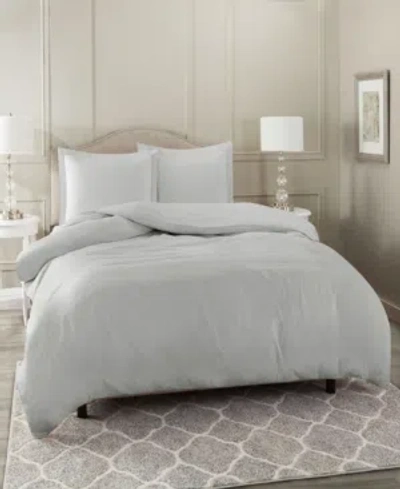 Nestl Bedding Neslt Super Soft Double Brushed Microfiber 3 Pc. Duvet Cover Set, Queen In Silver