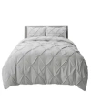 Nestl Bedding Pinch Pleat 3-pc. Duvet Cover Set, California King In Silver Gray