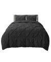 Nestl Bedding Pinch Pleat 3-pc. Duvet Cover Set, Full In Black