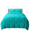 Nestl Bedding Pinch Pleat 3-pc. Duvet Cover Set, Full In Teal Blue