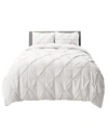 Nestl Bedding Pinch Pleat 3-pc. Duvet Cover Set, Queen In White