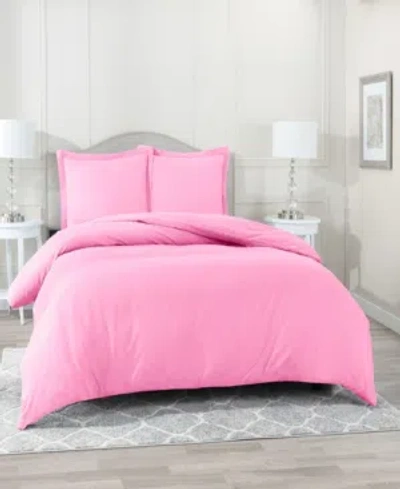 Nestl Bedding Neslt Super Soft Double Brushed Microfiber 3 Pc. Duvet Cover Set, Queen In Light Pink
