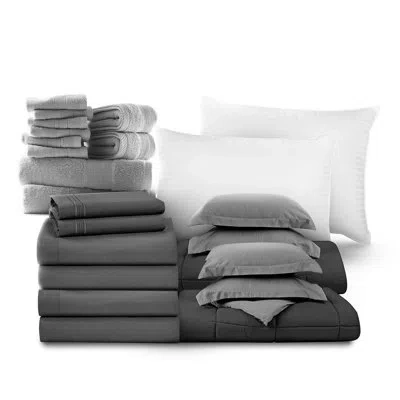 Nestl College Dorm Bundles Comforter Set In Gray
