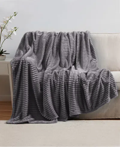 Nestl Cut Plush Lightweight Super Soft Fuzzy Luxury Bed Blanket, Twin In Purple