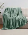 Nestl Cut Plush Lightweight Super Soft Fuzzy Luxury Bed Blanket, Twin In Sage