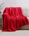 Nestl Cut Plush Lightweight Super Soft Luxury Bed Throw, 50" X 60" In Cherry Red