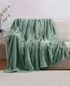 Nestl Cut Plush Lightweight Super Soft Luxury Bed Throw, 50" X 60" In Sage Green