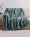 Nestl Cut Plush Lightweight Super Soft Luxury Bed Throw, 50" X 60" In Stone Blue