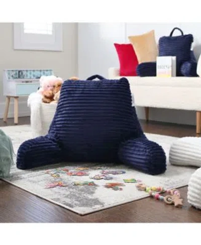 Nestl Cut Plush Striped Reading Pillow With Arms Collection In Misty Rose