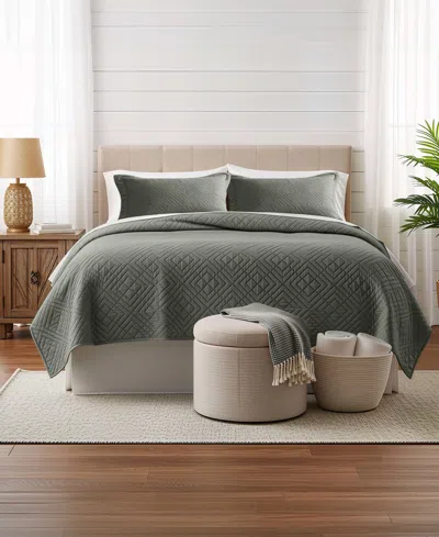 Nestl Diamond Embossed 4-pc. Quilt Set, Twin/twin Xl In Green