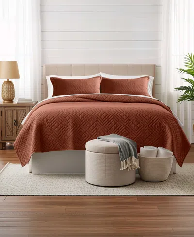 Nestl Diamond Embossed 5-pc. Quilt Set, King/california King In Brown