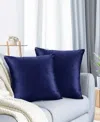 Nestl Elegant 2-pack Velvet Decorative Throw Pillows With Removeable Covers, 20" X 20" In Royal Blue