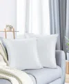 Nestl Elegant 2-pack Velvet Decorative Throw Pillows With Removeable Covers, 20" X 20" In White