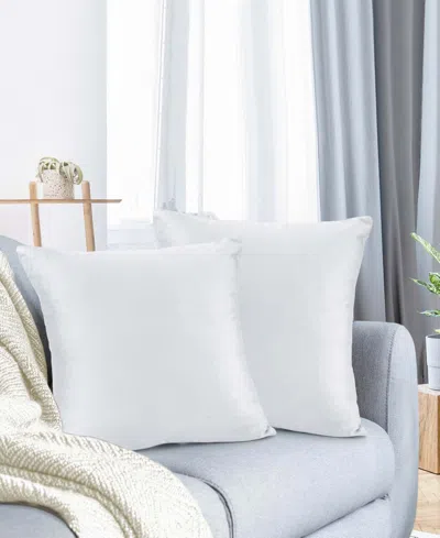 Nestl Elegant 2-pack Velvet Decorative Throw Pillows With Removeable Covers, 20" X 20" In White