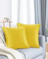 Nestl Elegant 2-pack Velvet Decorative Throw Pillows With Removeable Covers, 20" X 20" In Yellow