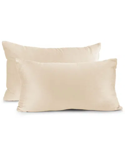 Nestl Elegant Velvet Removeable Cover 2-pack Decorative Pillows, 12" X 20" In Brown