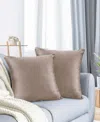 Nestl Elegant Velvet Removeable Cover 2-pack Decorative Pillows, 24" X 24" In Brown
