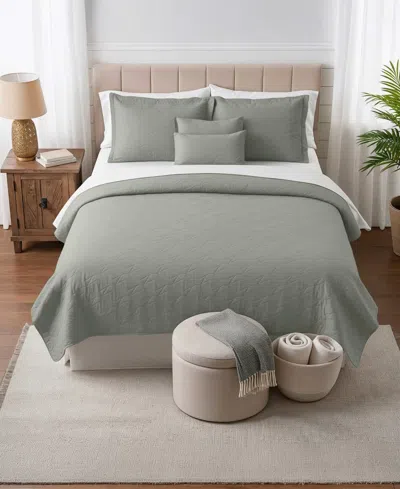 Nestl Ellipse Embossed 4-pc. Quilt Set, Twin/twin Xl In Gray