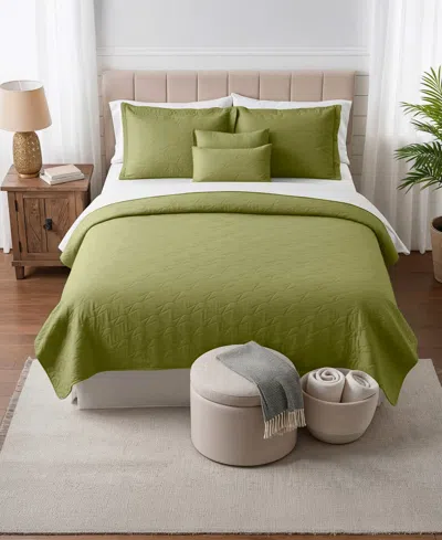 Nestl Ellipse Embossed 4-pc. Quilt Set, Twin/twin Xl In Green