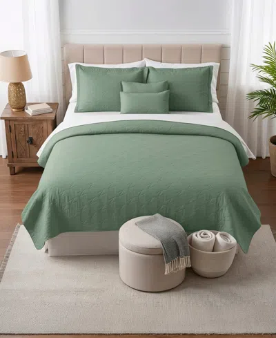 Nestl Ellipse Embossed 5-pc. Quilt Set, Full/queen In Green
