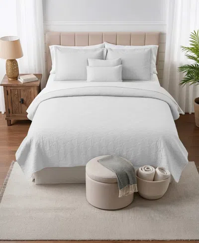 Nestl Ellipse Embossed 5-pc. Quilt Set, Full/queen In White
