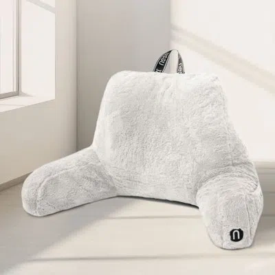 Nestl Faux Fur Reading Backrest Pillow In White