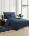Nestl Grid Embossed 4-pc. Quilt Set, Twin/twin Xl In Blue
