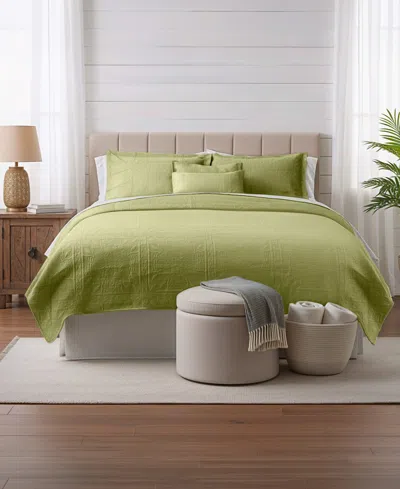 Nestl Grid Embossed 4-pc. Quilt Set, Twin/twin Xl In Green