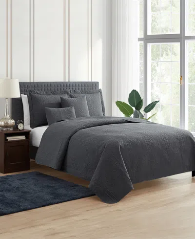 Nestl Grid Embossed 5-pc. Quilt Set, Full/queen