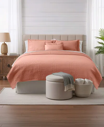 Nestl Grid Embossed 5-pc. Quilt Set, Full/queen In Brown