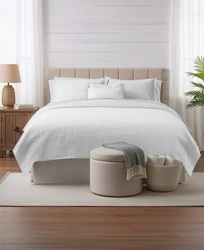 Nestl Grid Embossed 5-pc. Quilt Set, Full/queen In White