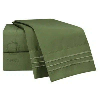 Nestl Hummingbird Striped Sheet Set In Green