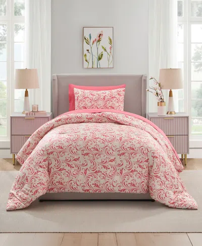 Nestl Luxury Soft Biomorphic Design 5-pc. Comforter Set, Twin In Pink