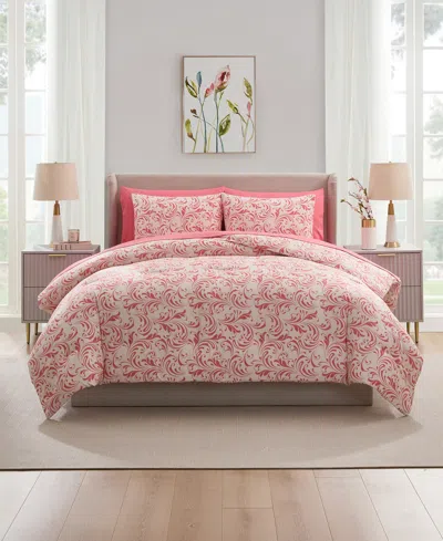 Nestl Luxury Soft Biomorphic Design 7-pc. Comforter Set, King In Pink