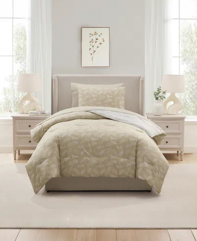 Nestl Luxury Soft Botanical Design 5-pc. Comforter Set, Twin In Brown