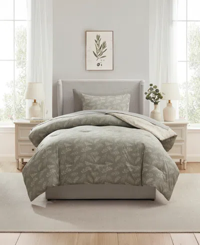 Nestl Luxury Soft Botanical Design 5-pc. Comforter Set, Twin In Gray