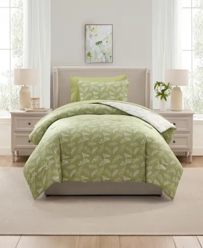 Nestl Luxury Soft Botanical Design 5-pc. Comforter Set, Twin In Green