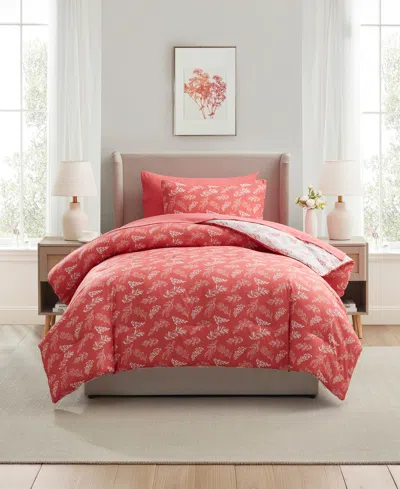 Nestl Luxury Soft Botanical Design 5-pc. Comforter Set, Twin In Pink