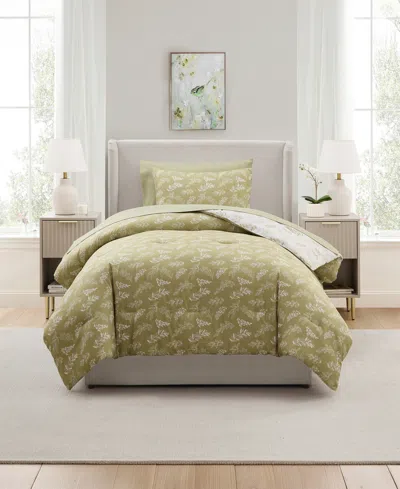 Nestl Luxury Soft Botanical Design 5-pc. Comforter Set, Twin Xl In Green
