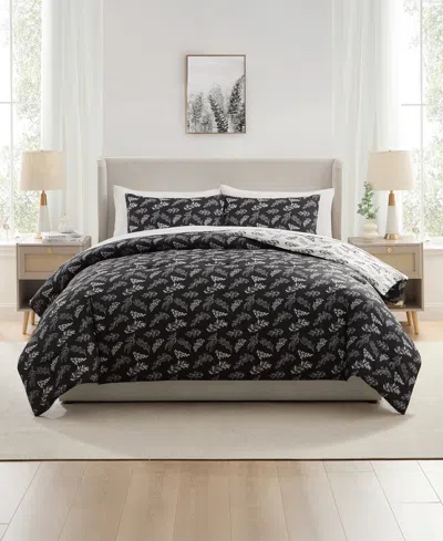 Nestl Luxury Soft Botanical Design 7-pc. Comforter Set, Full In Black